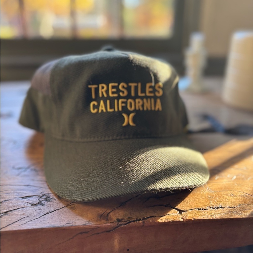 Hurley Trestles Surf California Cap Hat Olive Green Embroidered